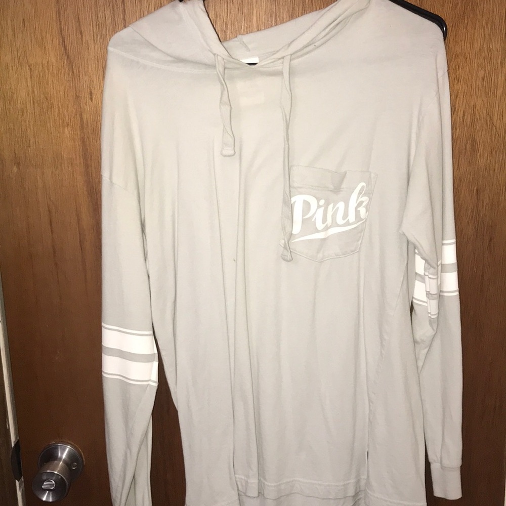 green/blue PINK hooded long sleeve